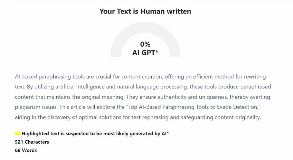 paraphrasing tool without ai detection
