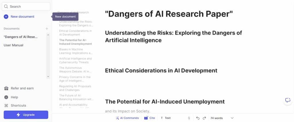 Jenni AI homepage displaying its best ai tools for essays and research papers