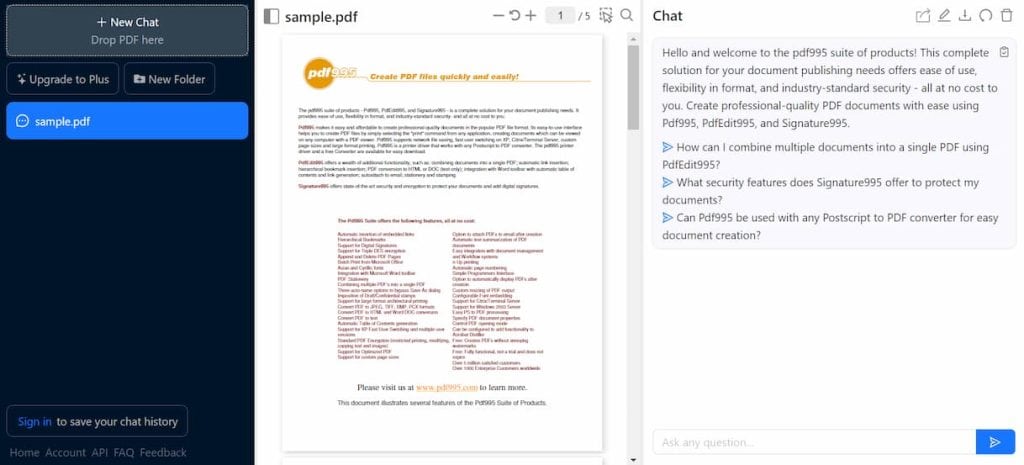 ChatPDF best AI marketing tool screenshot