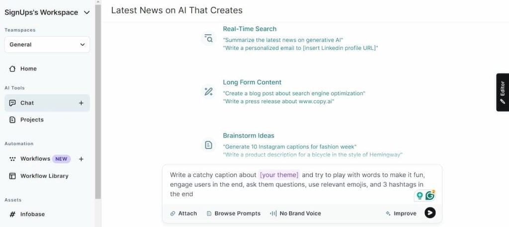 Copy.ai: Best AI TikTok Caption Generator For Marketers