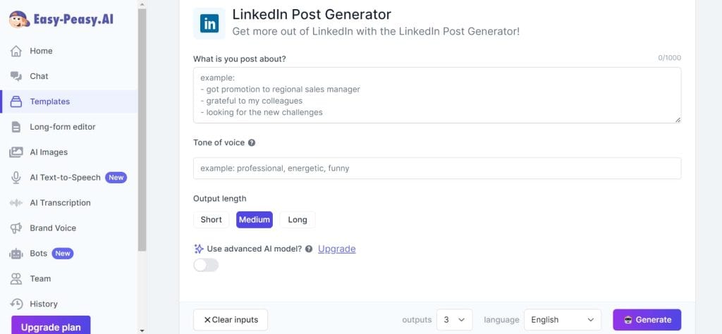 Easy-Peasy-AI-LinkedIn-Post-Generator