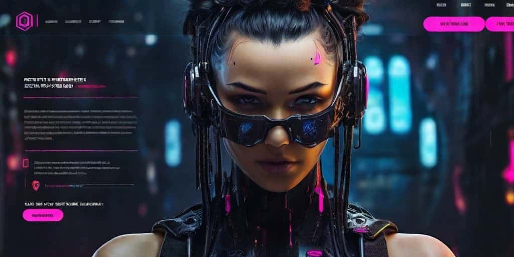 cyberpunk girl background image for AI website generator