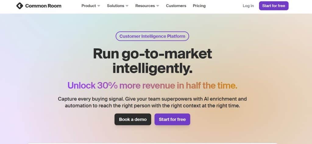 Common Room: Best AI tool for prospecting and unifying buying signals from multiple sources